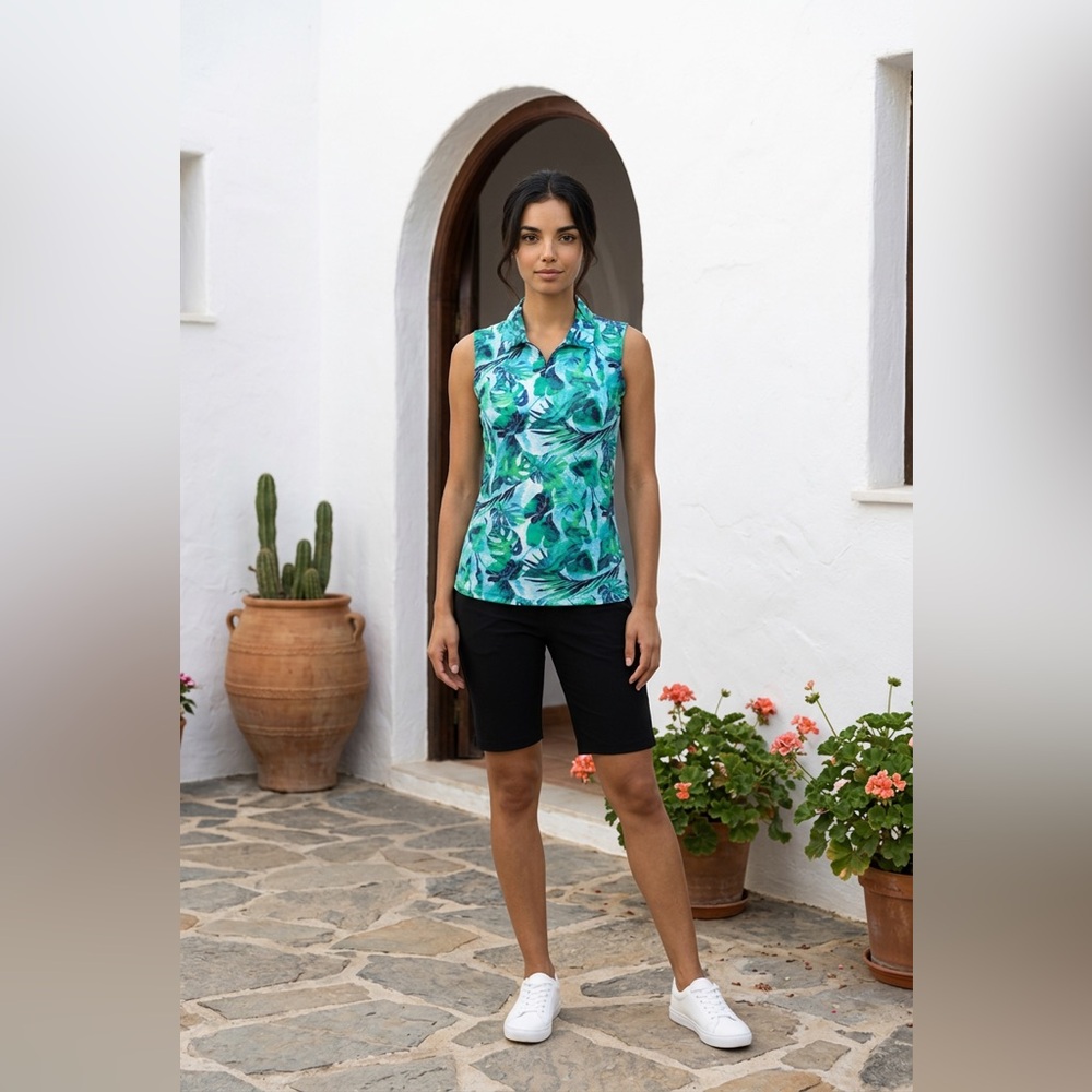 TOMMY BAHAMA Golf  Ladies Pullover Sleeveless Tropical Theme Top Size MEDIUM